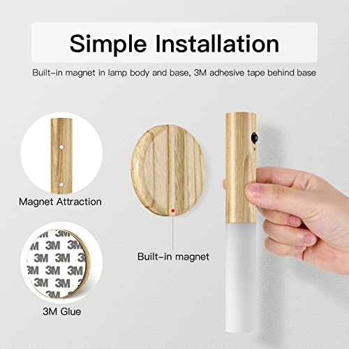 Image of Night Light Motion Sensor, Magnetic Sensor Wall Light for Indoor Use, Rechargeable LED Portable Stair Night Lights, Mounted Flashlight, Night Lights, Battery Operated Wall Sconces for Bedroom