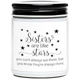 Sister Candle, Funny Mothers Day Sisters Gifts from Sister, Sisters are Like Stars, Lavender Vanilla Scented Candle Gifts for Women, Birthday, Graduation, Christmas, Mothers Day Candles