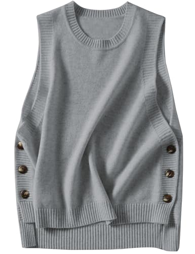 Image of Mingzhu Womens Sleeveless Round Neck Pullover Low Ribbed Knit Sweater Vest