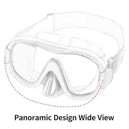 Image of Diving Mask , Professional Anti-Fog Snorkel Goggles, Anti-Leak Swim Mask with Soft Adjustable Strap & Mesh Bag, Earplug