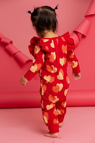 Image of MONICA + ANDY Double Ruffle Romper, 100% Organic Baby Clothes for Girls, Baby Onesie, Newborn, Infant & Toddler Sizes