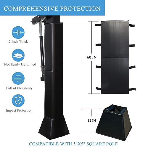 Katop Basketball Pole Pad Universal All-Weather UV-Resistant Basketball Pole Pad (5X5in, Base pad + Pole pad)