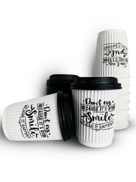 "N/A" Be Kind Disposable Cups with Lids 50 Pack, Disposable Cups for Hot Drinks, Paper Cups for Hot and Cold Drinks, Coffee Cups, Party Cups, Paper Party Cups, Disposable Coffee Cups, Camping Cups