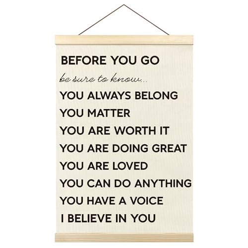 Image of Tzhim Befor You Go Affirmations Poster Hanger Frame, Affirmation Wall Decor, Positive Quotes Wall Hanging Decor for Kids Classroom school, I Believe in You Wall Art Prints with Wood Frames, 12x16in
