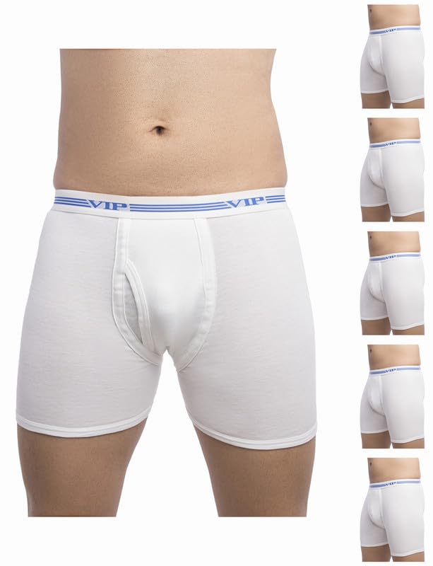 vip Men's Advanta Solid White 100% Cotton Rib Trunks | Stretchable Soft Elasticized Waistband | Pack of 6-picture-51