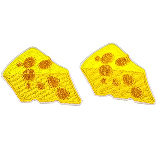 DUO ER 2 stücke Käse Muster Stickerei Patches Eisen auf Transfers für Kleidung Aufkleber Applique DIY. Patch T-Shirt Jacke Nähende Dekoration Cover