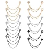 YBEATY 12 Pcs Magnetic Button Shirt Clips Magnetic Clothing Clips with Chain for Fixing T Shirt Shortening Cuff Hem of Hijabs Hats Scarfs Clothes Long Pants Legs Sleeves Collar