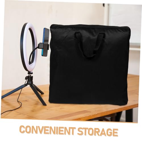 Image of HOMSFOU Portable Light Storage Handbag Zipper Case for Video Live Streaming and Selfie Equipment Lightweight Protective Pouch for Travel and Outdoor Use