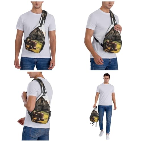 Old Wooden Barn bolso cruzado para hombres y mujeres negro miniatura 7