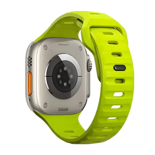 Pulseira de Silicone Mariner Para Apple Watch 42mm 44mm 45mm Ultra 1 e 2 de 49mm (Verde Fluorescente)