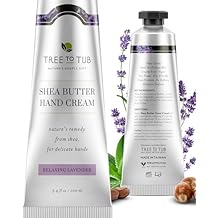 Tree To Tub Shea Butter Hand Cream for Dry Cracked Hands - Moisturizing Sensitive Skin Hand Lotion for Women & Men, Non-Greasy Vegan Hand Moisturizer w/Organic Cocoa, Aloe Vera, All Natural Lavender