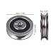 CNBTR 2PCS Bearing Steel Cable Pulley U-Shape Groove Wheel Bearing Pulley 6x30x8mm, Load-Bearing 782LBS for Industry Equipment