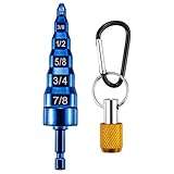 LYNCSEDAR 6 in 1 Copper Swaging Tool HVAC, Blue Copper Tube Expander with Drill Bit Set & 5cm Carabiner, Swedge Tool HVAC for 1/4, 3/8, 1/2, 5/8, 3/4, 7/8 Pipe, Swage Tools for AC Tubing Repair Swager