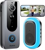 Aceele Sonnette Vidéo Intelligente sans Fil - WiFi 2.4GHZ, Vision Nocturne HDR, Détection Mouvement PIR, Étanche IP65, Autonomie 180 Jours, Interphone Bidirectionnel