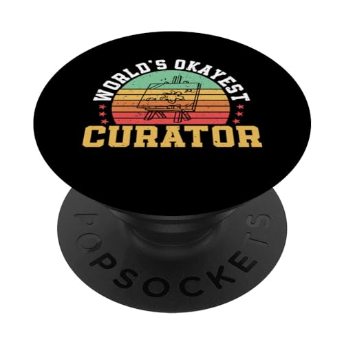 Funny Curator Saying Apparel Museum Curator PopSockets Swappable PopGrip, Black
