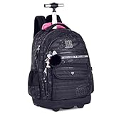 Mochila de Rodinhas Rebecca Bonbon Nylon Estampa Holográfica 33 Litros