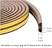 Weather Stripping,Insulation Seal Strip for Doors and Windows,Self-adhisive Foam Door Seal Strip,Sound Seal Weather Strip Gap Blocker 65.6Ft Black (Brown, 65.6Ft (D-Type))