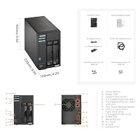 Asustor Lockerstor 2 Gen 2 AS6702T | 2 Bay NAS - Netzwerkspeicher Gehäuse, Quad Core 2.0GHz CPU, 4 M.2 PCIe 3.0 ssd Slot, 2 2.5GbE Port, 4GB RAM DDR4 – Ansicht 2