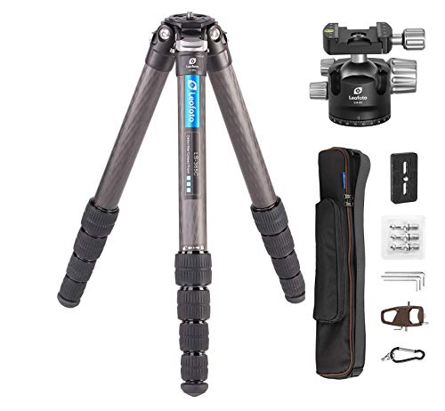 Leofoto LS-365C + LH-40 トラベル三脚&ボールヘッドキット 5セクションレンジャーシリーズ カーボンファイバー/バッグ付 スチールスパイク MPLツール