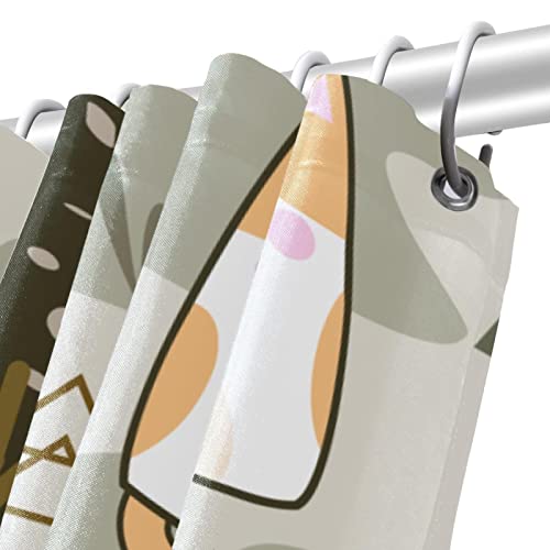Rideau de douche imperméable lavable avec 12 crochets motif chats Kawaii - 6