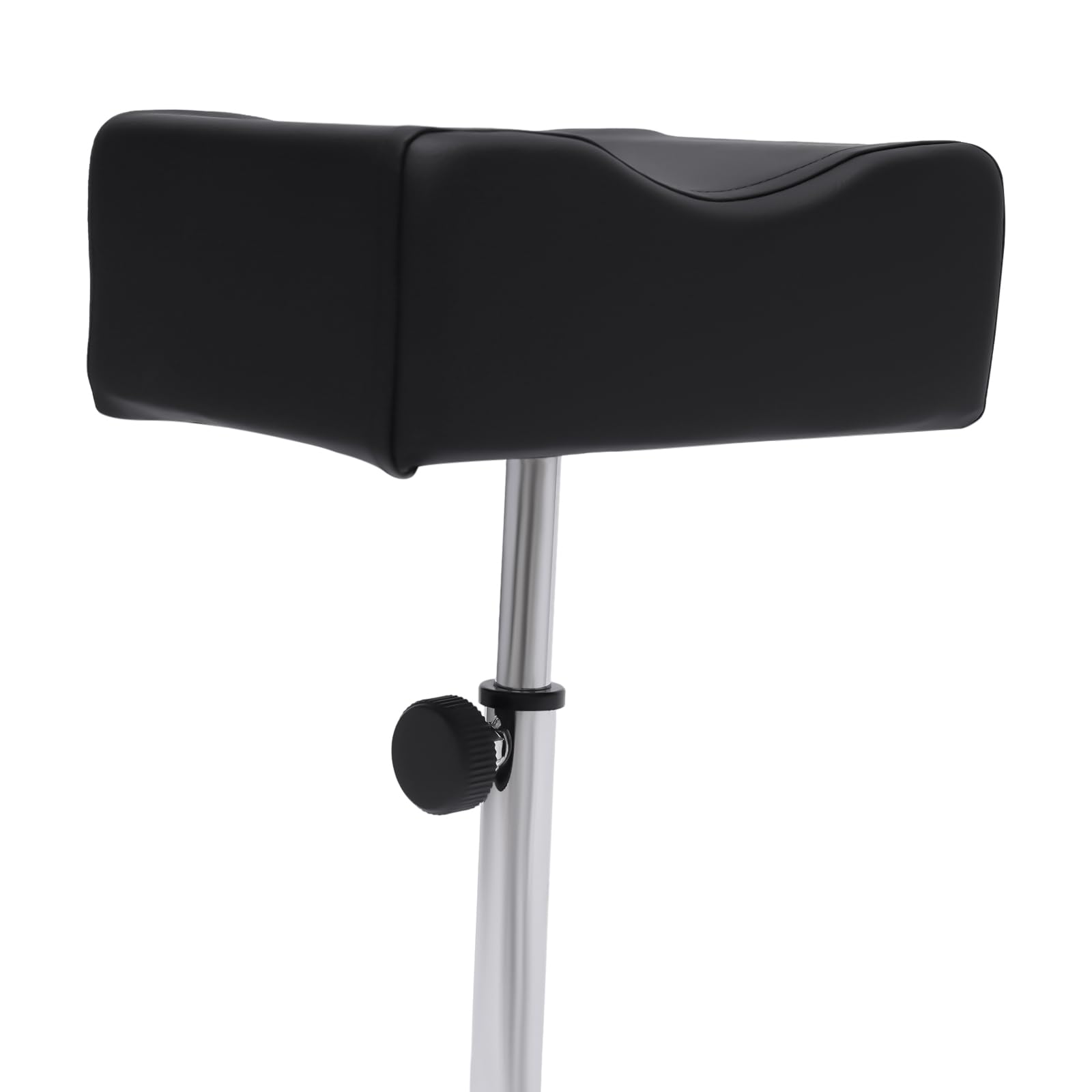 Reposapiés para pedicura, taburete ajustable, con reposapiés y almohadilla de PVC, taburete profesional para el cuidado de los pies para terapeutas y técnicas de uñas en negro