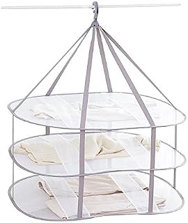 Looca 3-Tier Folded Mesh Clothes Hanging Dryer Sweater Drying Rack 30.3" L 24.5"