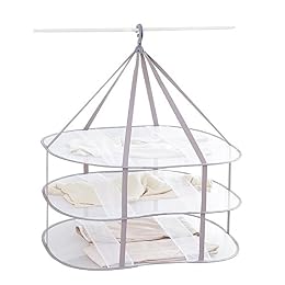 Looca 3-Tier Folded Mesh Clothes Hanging Dryer Sweater Drying Rack 30.3" L * 24.5" W*30.7" H