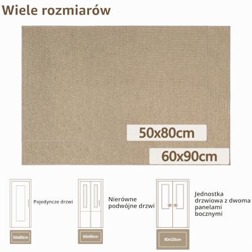 Capslpad Wycieraczka na zewnątrz i wewnątrz, 60 x 90 cm, antypoślizgowa, nadaje się do prania, chłonna, cienka wycieracz