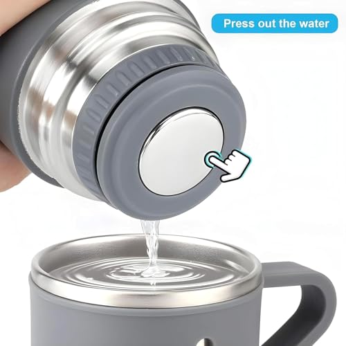 Image of Personalized Flask Set with 3 Cups | Premium Gift Set for Drinks | Stainless Steel Flask with Shot Glasses for Travel, Parties, and Gifting | Durable & Stylish (Customizable) (Grey)