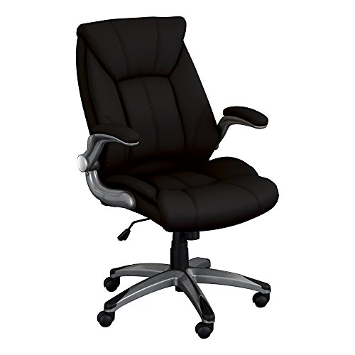 Norwood Commercial Furniture Executive Chair with Flip-Up Arms, Black, NOR-OUG1041BK-SO