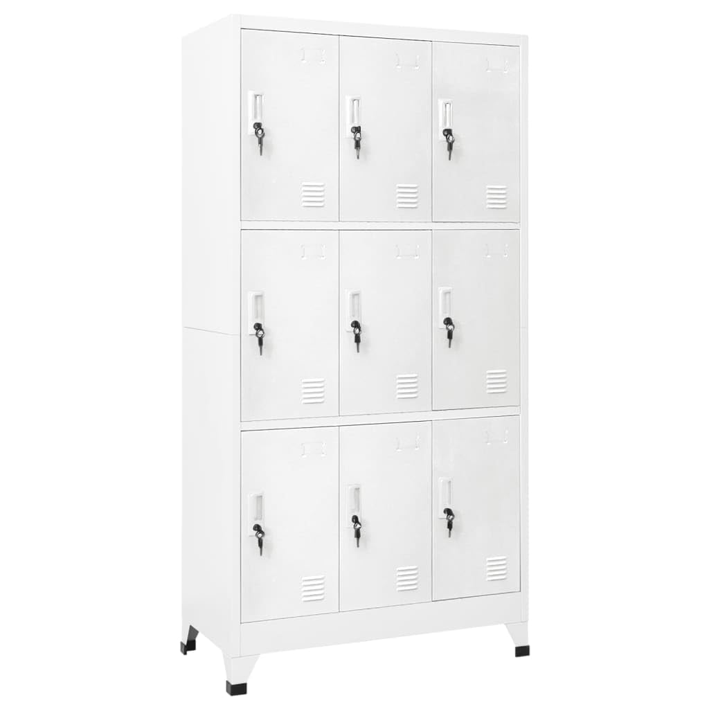 Portaoggetti Armadietti e stipi Mobiletto Multiuso Armadietto Autoportante Armadietto a Chiave con 6 Scomparti in Acciaio 90x45x180 cm per ufficio, armadietti in soggiorno, camera da letto e scuola