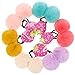 RufnTop HERA Seamless Elastic Hair Ties, Ponytail Holder, PomPom(MIX POM 12 PCS)