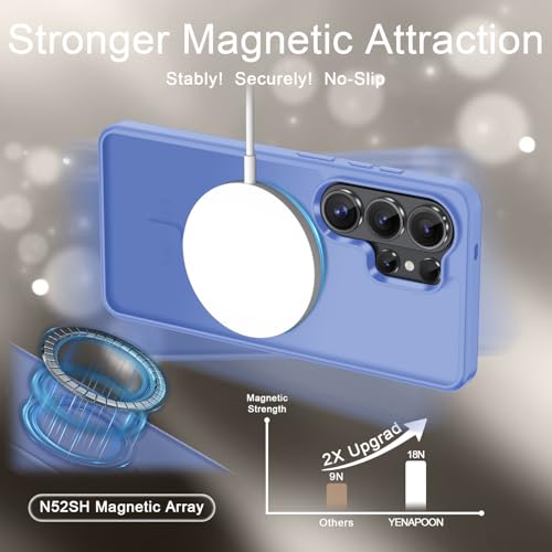 Image of for Samsung Galaxy S26 Ultra Case, Matte Magnetic Phone Cover, Purple | Fit for MagSafe, Screen Protector included, Shockproof Military Grade Protection, Translucent Frosted Back