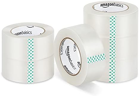 Amazon Basics Packing Tape, Designed for Moving, Storage and Packing, Shipping and Mailing, 1.88-Inch Wide x 109 Yards, Clear, 6-Pack