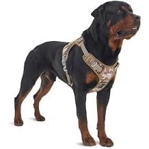 Auroth Tactical Dog Harness for Large Dogs No Pull Adjustable Pet Harness Reflective K9 Working Training Easy Control Pet Vest Military Service Dog Harnesses Desert Camo XL