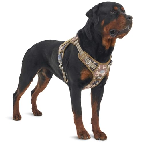 AUROTH Tactical Pet Harness for Large Dogs No Pull Adjustable, Reflective K9…