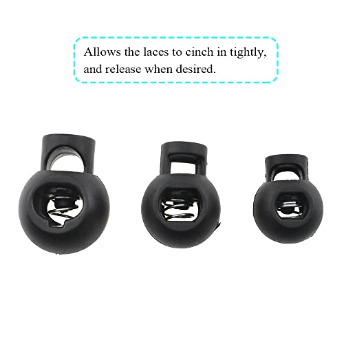 Hao Pro 3 Sizes Plastic Cord Lock Strong Spring Keep Position Convenient Adjust Easy Operate Spring Toggle Stopper Lanyard String Cord Clips Black 27 Pcs For Sweatpant Elastic Strap Sewing Bags #TOP7