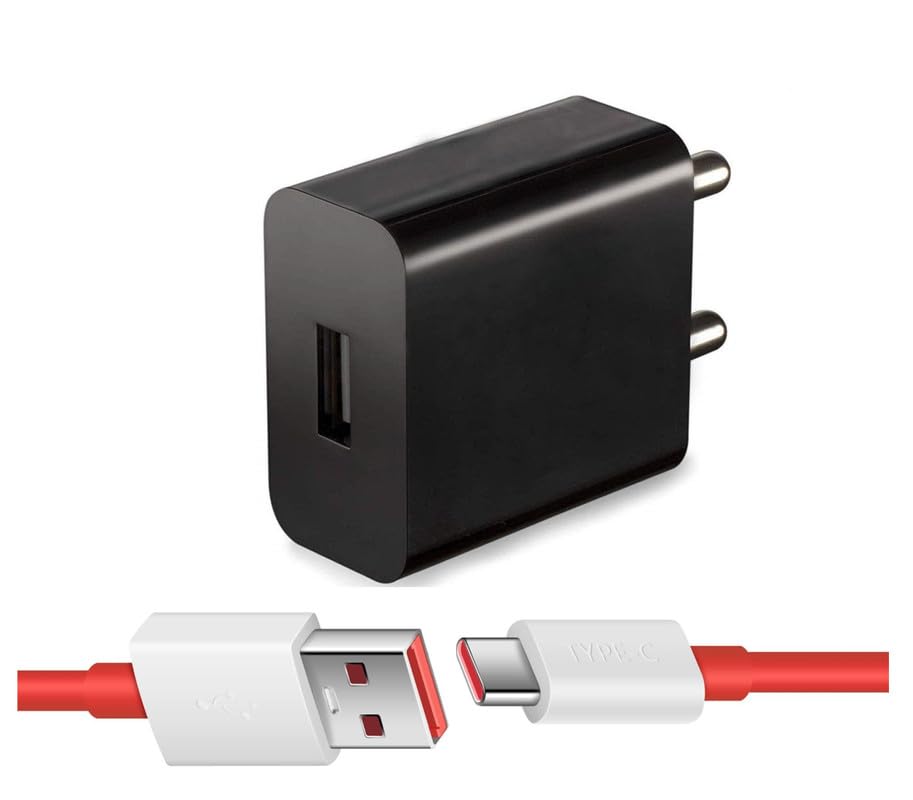 Charger for Smartron Tphone Charger Original Like Adapter Type c Charger Fast Adaptor with Type c Charging Cable BS-Black- RED