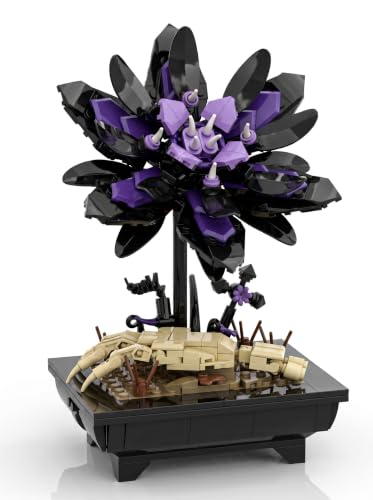 Inmygene Black Lotus Flower Botanical Building Set, Skull Hand Goth