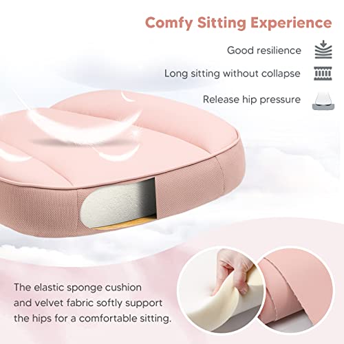 Seatzone Home Office Desk Chairs Pink Leather Computer Chair With Foldable Armrests Office Chairs For Long Hours, Height Adjustable 360° Swivel Chair With Adjustable Backrest #TOP3