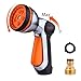 Produktbild TACKLIFE Gartenbrause, Garten Handbrause Einhandbedienung,10 Bewässerungsmuster, 100% Metall Multifunktion Wasserpistole, geeignet für Autowäsche, Gartenbewässerung, Haustier Wasche-GSG1A
