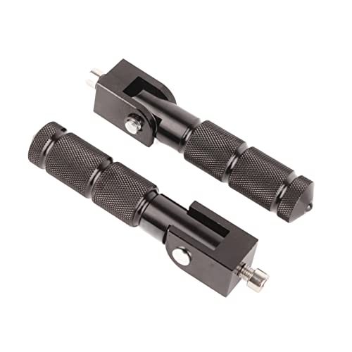QANYEGN 2Pcs Motorcycle Pedals, Aluminum 90 Degree Folding port Rod, 8MM iversal Motorbike Footrest for Electric Cars(Black)