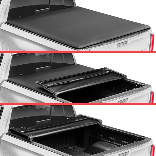 Image of Soft Tri-Fold Truck Bed Tonneau Cover Compatible for 2019-2024 Ford Ranger 6FT (72.7 inch) Bed