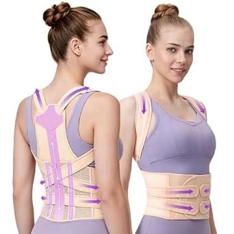 Posture Corrector for Women & Men, Adjustable Full Back Brace Support