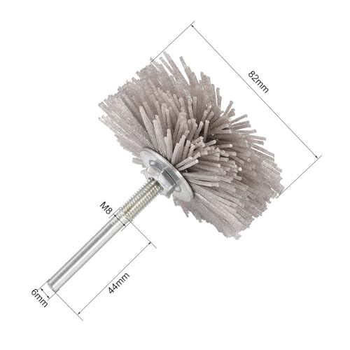 1Pcs Escova de roda de nylon abrasiva com haste de 1/4 de polegada para polimento, moedor, carpintar
