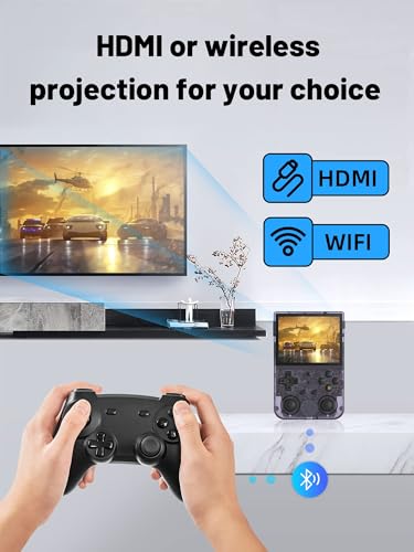 Image of RG353V Handheld Game Console 3.5 Inch IPS Screen 640*480 High Resolution CPU RK3566 Quad-Core OS Android 11, Linux 2G /64G+16G 3200mAh Battery(Purple transparent)