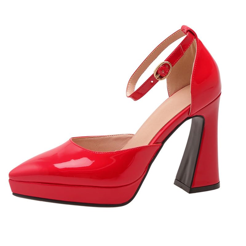 Image of FOREADA Lolita Bow Platform High Heel Women Rockabilly Mary Jane Dress Pump | Boasts soft kawaii retro vintage lolita tea party aesthetic, with block heel ,bow, round toe versatile style for dress wear