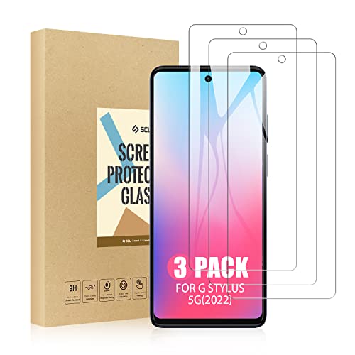 SCL Protector de pantalla para Moto G Stylus 5G 2022, protector de pantalla Motorola G Stylus 5G 2022 Verre Trempé, [3 unidades] vidrio templado 9H totalmente transparente, antiarañazos, menos