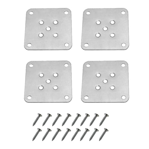 SQXBK 4PCS Furniture Wooden Leg Mounted Flat T Plate Connector 70mm Sofa Wooden Foot Joints Furniture Hardware Suitable for Seat Leg and Cabinet Leg