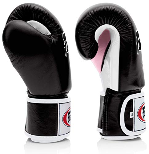 Image of Fairtex Muay Thai-Style Sparring Glove (14 oz, Black /White /Pink)